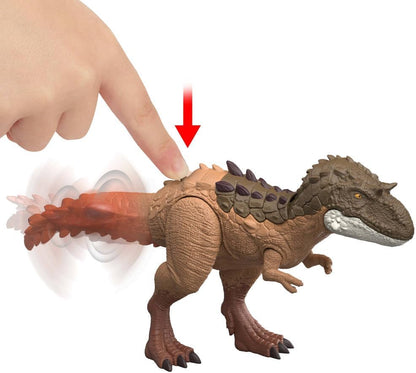 Mattel Jurassic World Dinosaurier-Spielfigur, großer Gigantic Thrashers Gorgosaurus mit 2 Angriffsbewegungen und Evolutionsfunktion, digitaler Spielspaß, JKL86