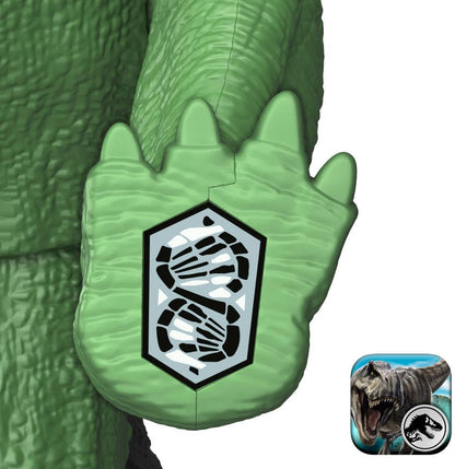 Mattel Jurassic World Dinosaurier-Spielfigur, großer Gigantic Thrashers Stegosaurus mit 2 Angriffsbewegungen und Evolutionsfunktion, digitaler Spielspaß, JKL85