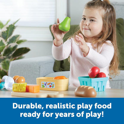 Learning Resources New Sprouts Farm to Table Fresh Market, Ages 18 months+, Toys for 2 Year Old Boy or Girl, Play Food, 27 Pieces