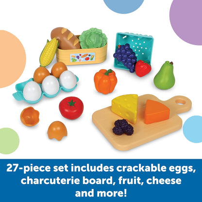 Learning Resources New Sprouts Farm to Table Fresh Market, Ages 18 months+, Toys for 2 Year Old Boy or Girl, Play Food, 27 Pieces