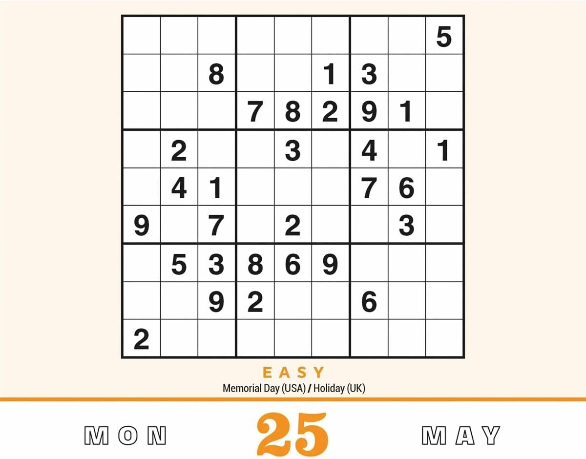 Sudoku 2026 Desk Calendar