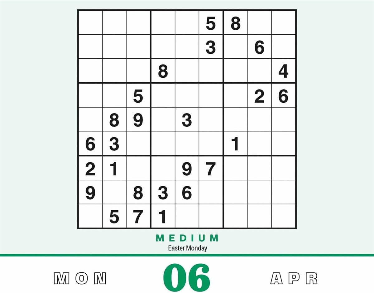 Sudoku 2026 Desk Calendar