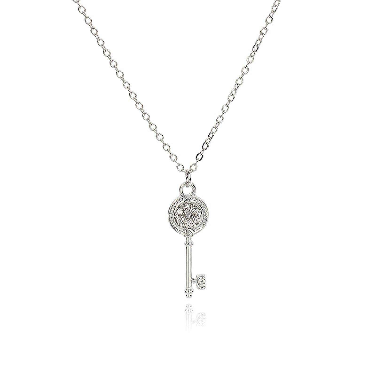 Lightweight Design, Luxury, Niche, European and American Jewelry, Luxury Light, Wild Temperament Necklace, Luxury Diamond Key Pendant, Plastic