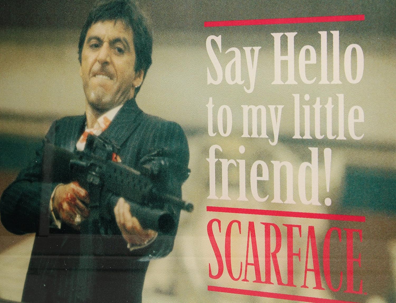 SD toys Say Hello Scarface Glass Poster, Tempered Glass, 40 x 30 x 3