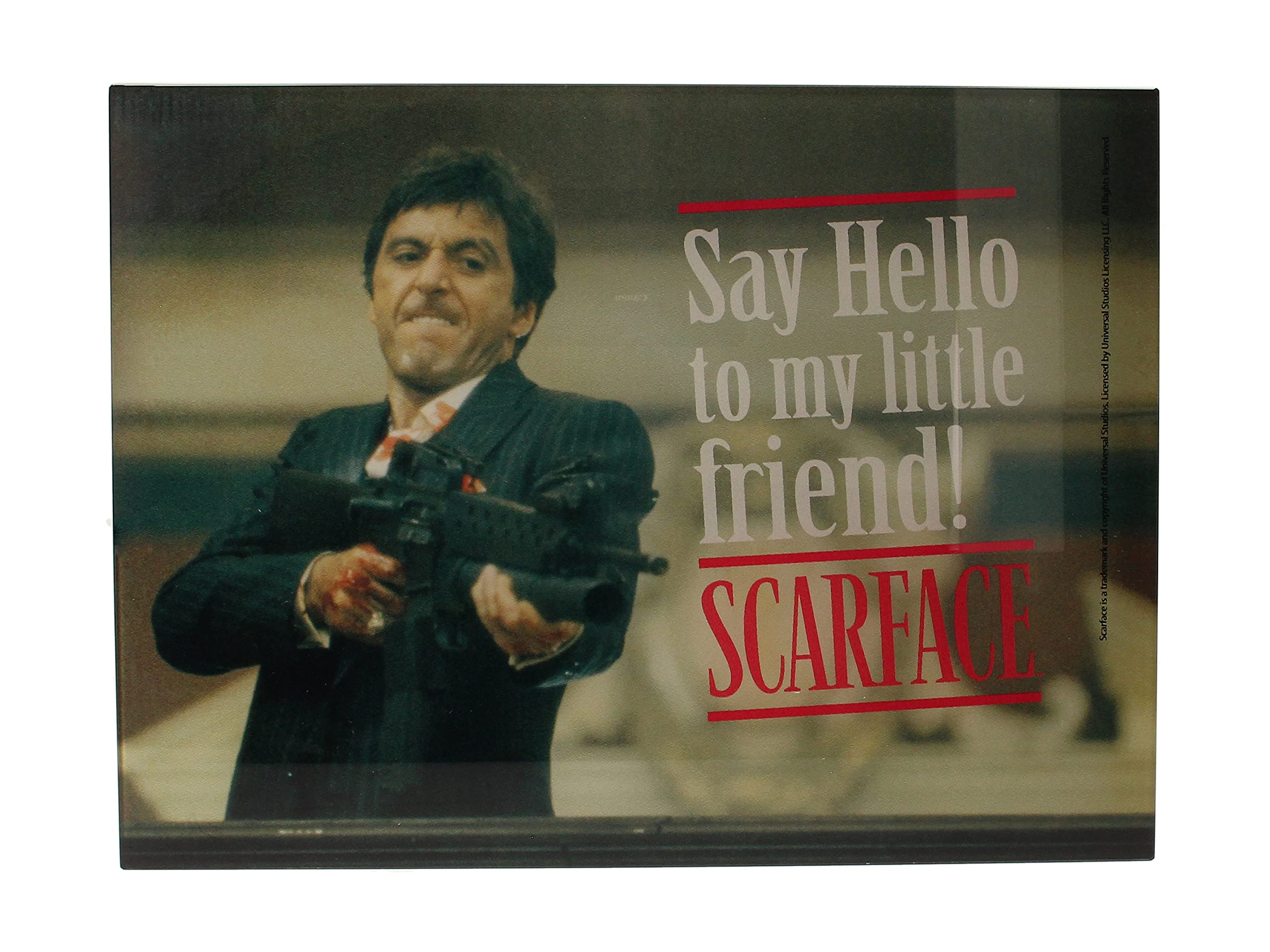 SD toys Say Hello Scarface Glass Poster, Tempered Glass, 40 x 30 x 3