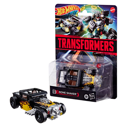 Transformers Collaborative Hot Wheels x Bone Shaker, Deluxe Class 5-Inch Robot Action Figure Converts to Car, Car Toys for Ages 8+