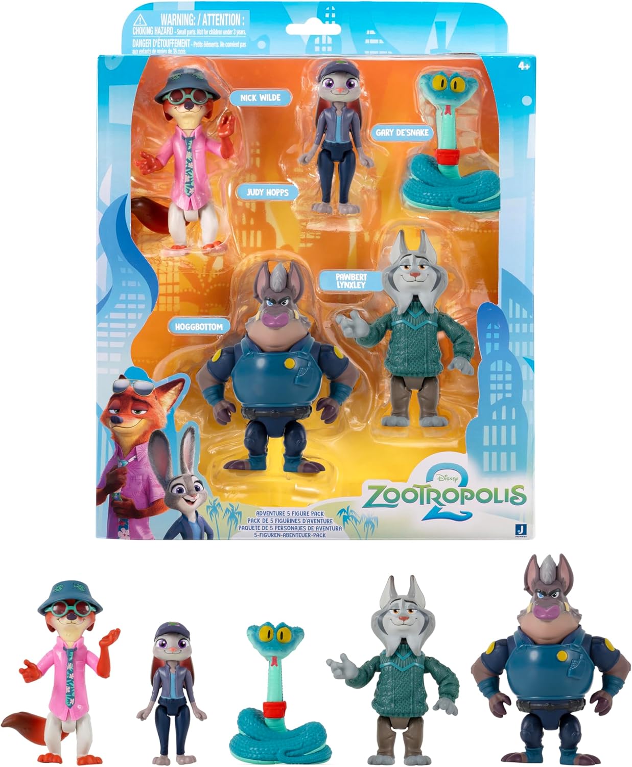 Disney’s Zootropolis 2 Adventure 5-Pack - Articulated 3” Figures with 2 Undercover Characters - Collector’s Series - Suitable for Ages 4+