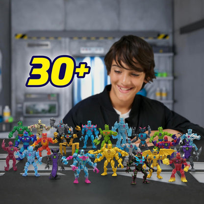 MrBeast Lab Hybrids Mehrfachpackung, Verschiedene Hybrid-Teile und 2 Actionfiguren zum Kombinieren, mit Teilen des Golden Panther Dragon, zahlreiche Kombinationen, über 30 Monster zum Sammeln