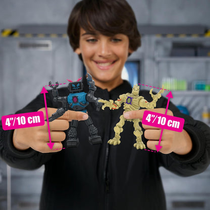 MrBeast Lab Hybrids Mehrfachpackung, Verschiedene Hybrid-Teile und 2 Actionfiguren zum Kombinieren, mit Teilen des Golden Panther Dragon, zahlreiche Kombinationen, über 30 Monster zum Sammeln
