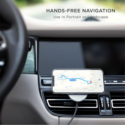 Satechi Magnetic Wireless Car Charger (Qi Wireless Charging) 7.5W Air Vent Mount - Compatible with iPhone 17, 16, 15 to 12 Series and More
