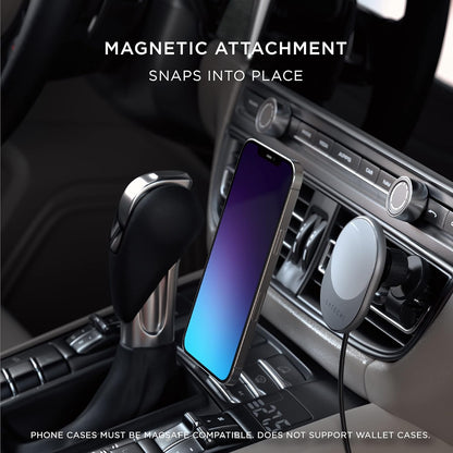 Satechi Magnetic Wireless Car Charger (Qi Wireless Charging) 7.5W Air Vent Mount - Compatible with iPhone 17, 16, 15 to 12 Series and More