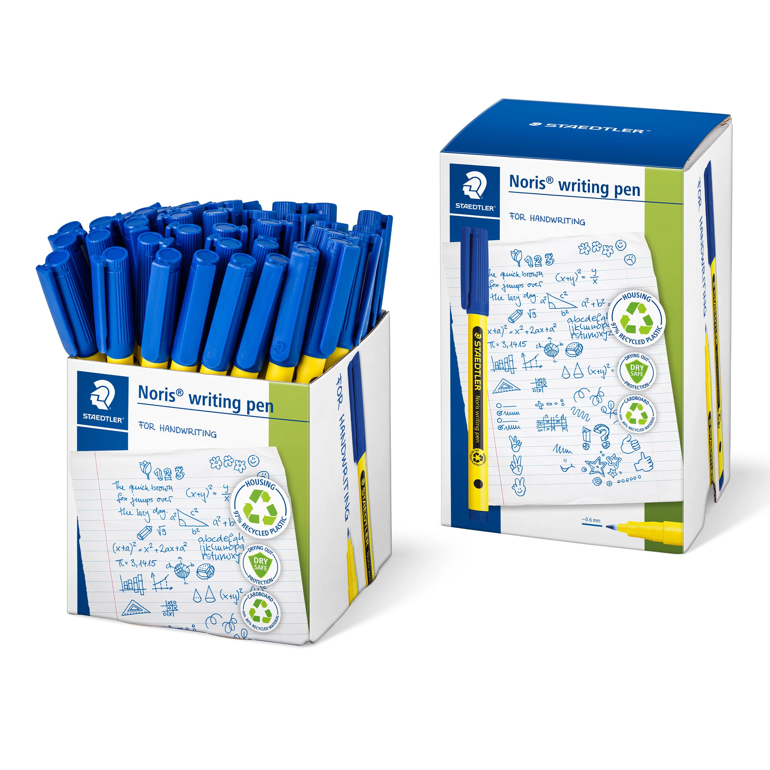 STAEDTLER Noris - Handwriting Pen - Blue - Pack of 50, 307-3 CT50