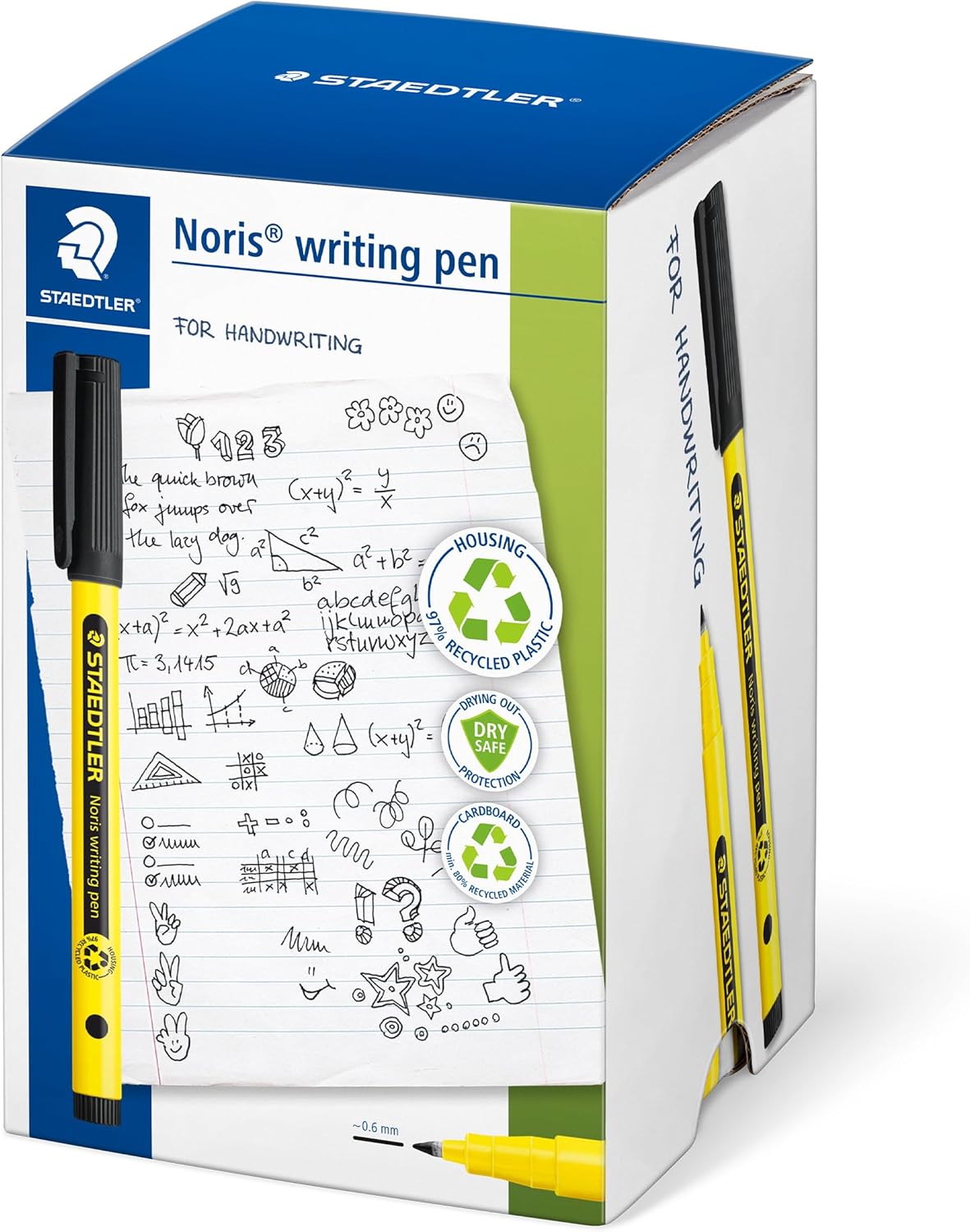 STAEDTLER Noris - Handwriting Pen - Black - Pack of 50, 307-9 CT50