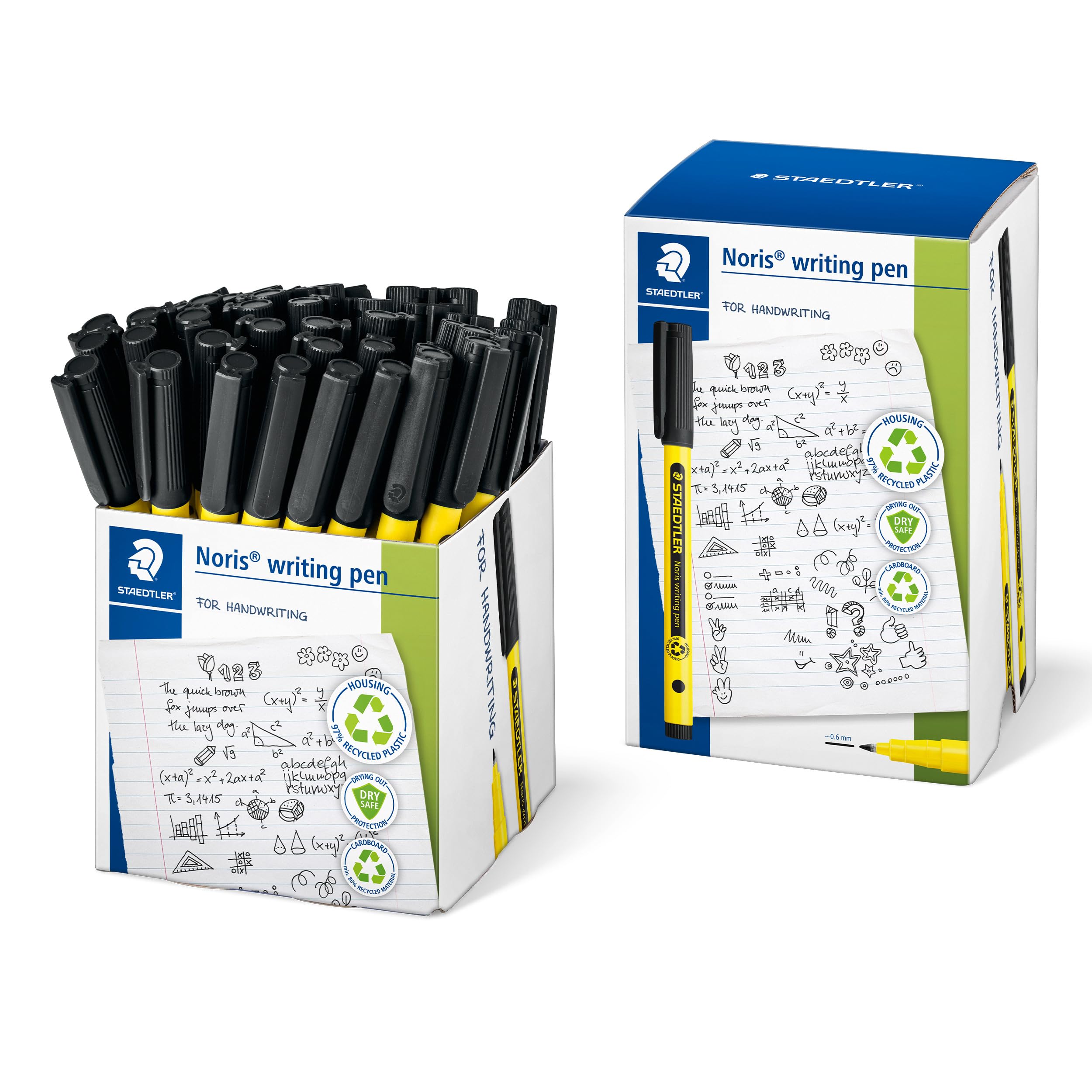 STAEDTLER Noris - Handwriting Pen - Black - Pack of 50, 307-9 CT50