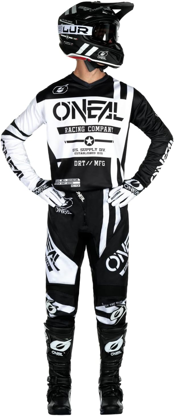 O'NEAL - Warhawk, Casco Unisex - Adulto 30 Bianco Nero, O'NEAL Warhawk - Pantalon - Cyclisme sur Route - Mixte 30 Noir Blanc, O'NEAL ELEMENT Hose VOLTAGE Schwarz/Rot 30 Schwarz Weiß