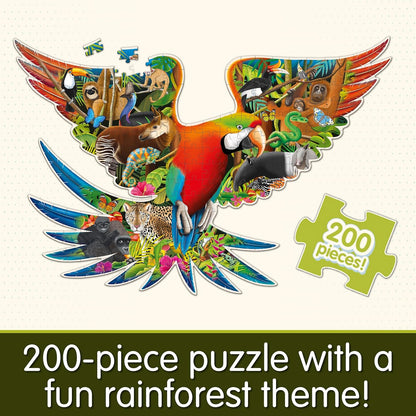 The Learning Journey Wildlife World Rainforest 200 piece Jigsaw Puzzle, Vibrant Colors