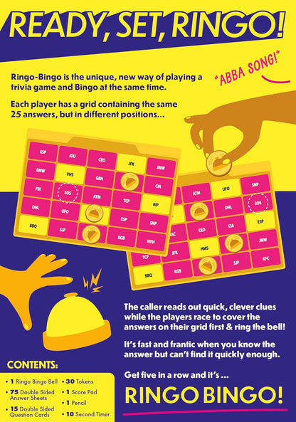 Big Sky Games Ringo Bingo Official Family Board Game | Fast-Paced Number Calling Fun with Ring Spinner | Classic Bingo with a Twist | Party Entertainment for Adults & Kids | 2+ Players