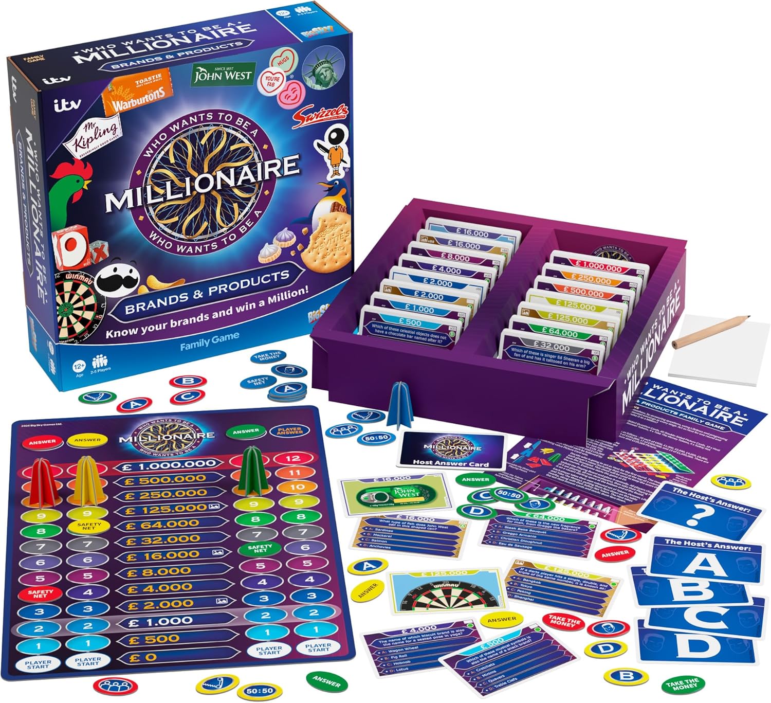 Who Wants to Be a Millionaire Official Brand Edition Board Game | Use Lifelines, Climb the Money Ladder | Family Trivia Quiz Based on the TV Show | 2+ Players