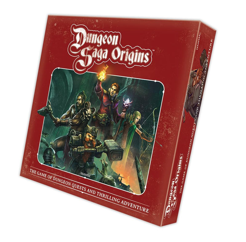 Dungeon Saga Origins Core Game – Cooperative Fantasy Miniatures Board Game for 1–5 Players, 45+ Quests, 26 Detailed Miniatures – Epic Dungeon-Crawling Adventure by Mantic Games