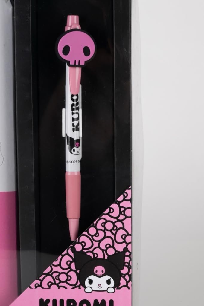 Cerdà Hello Kitty Schreibset - Notizbuch - Kugelschreiber - Kuromi-Motiv - Schwarz und Rosa