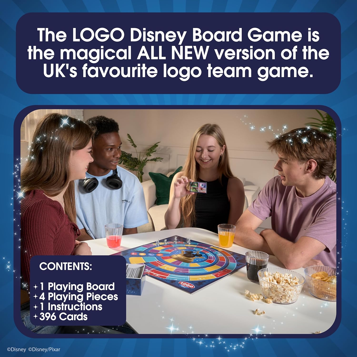 Tomy The LOGO Board Game Disney Edition - Family Trivia Game Featuring Iconic Disney Characters & Brands | Ages 8+
