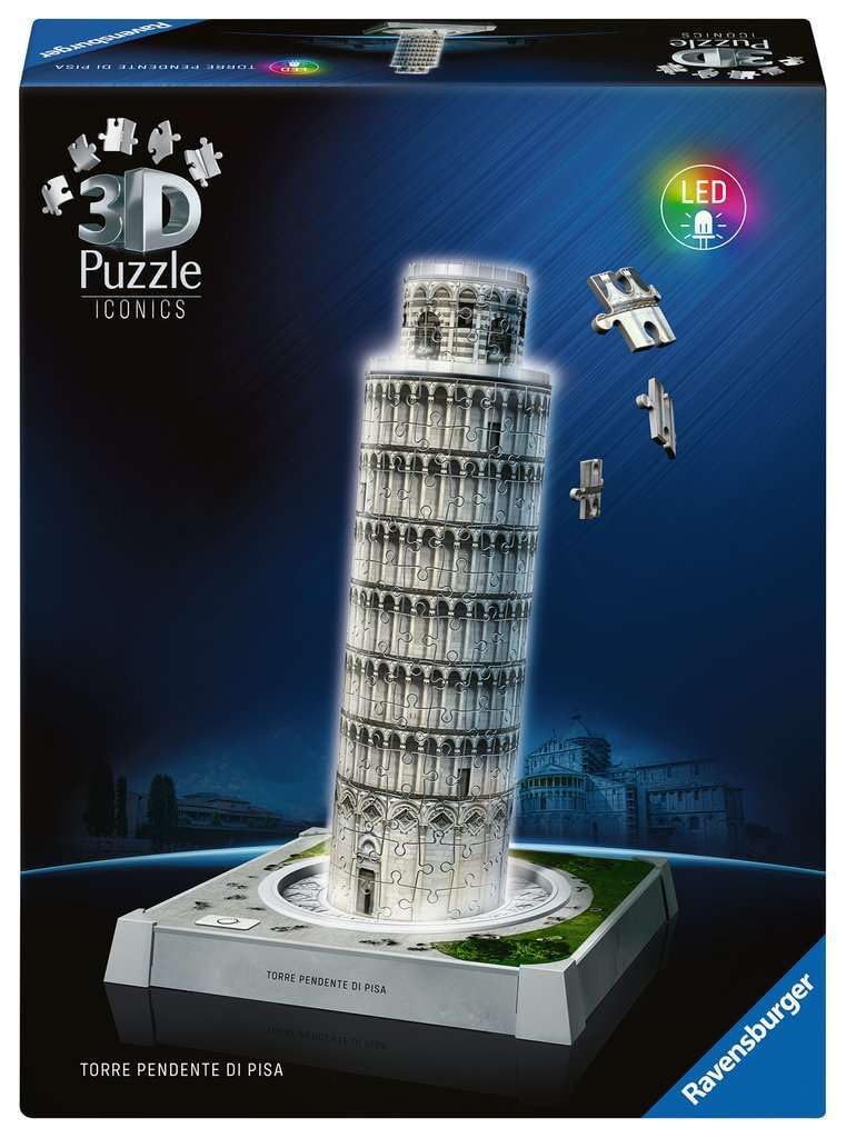 Ravensburger 3D Puzzle: 3D Iconics - Torre Pendente Di Pisa Night Edition (216Pcs) (12008028)