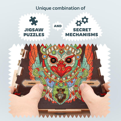 iDventure Cluepuzzle Pyramid of the Sun | Escape Room Game with Jigsaw Puzzle | Sequential Puzzles Puzzle Box Adults and 10+ | Gift Box | Treasure box | 3D Wooden Puzzle | Money Gift box