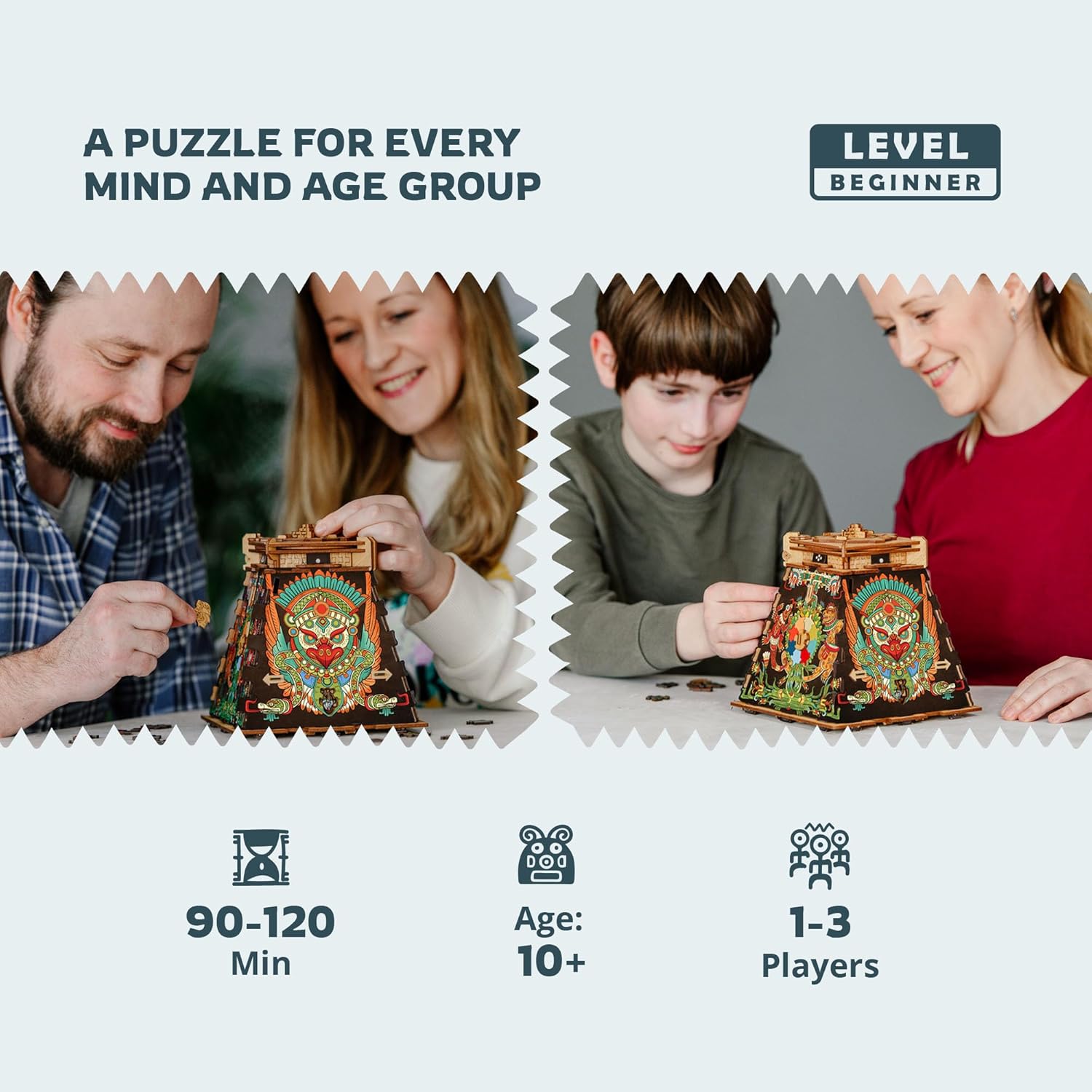iDventure Cluepuzzle Pyramid of the Sun | Escape Room Game with Jigsaw Puzzle | Sequential Puzzles Puzzle Box Adults and 10+ | Gift Box | Treasure box | 3D Wooden Puzzle | Money Gift box