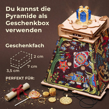 iDventure Cluepuzzle Pyramid of the Sun | Escape Room Game with Jigsaw Puzzle | Sequential Puzzles Puzzle Box Adults and 10+ | Gift Box | Treasure box | 3D Wooden Puzzle | Money Gift box