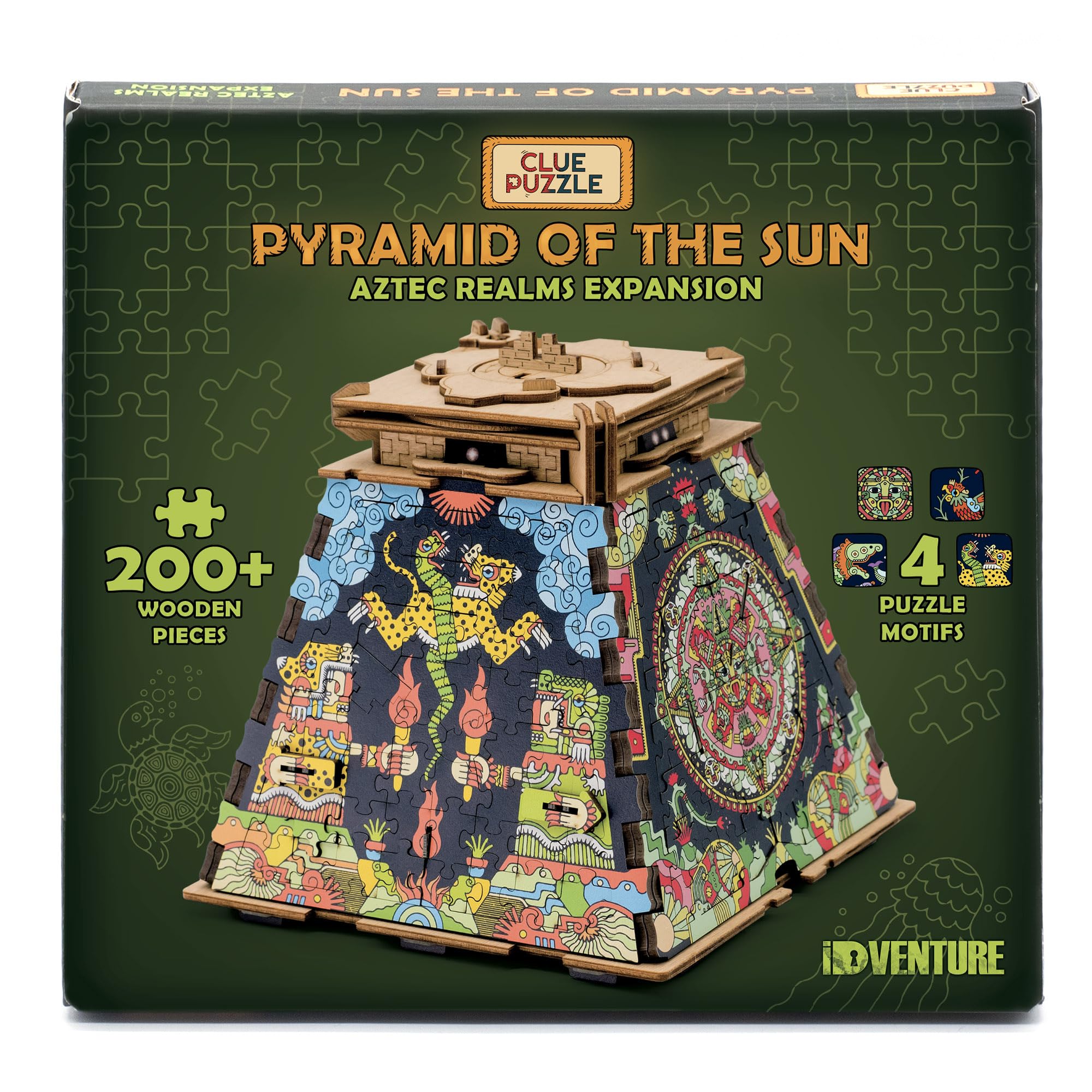 iDventure Cluepuzzle Expansion The Aztec Realms | Wooden Puzzle with 200+ Pieces | Escape Room Game | Gift Box | 4 Designs | Puzzle Size 20x12 cm | Wooden Puzzles for Adults and 10+ | Gift | Hobby