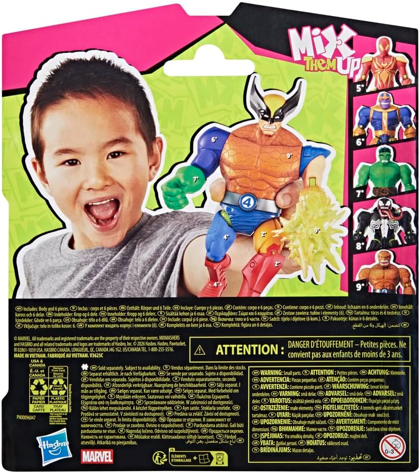 MixMashers Marvel Wolverine Custom Avengers Mix-And-Match Action Figure & Accessories, 12-cm-scale (5 inch) Super Hero Toys for Children, Ages 4+