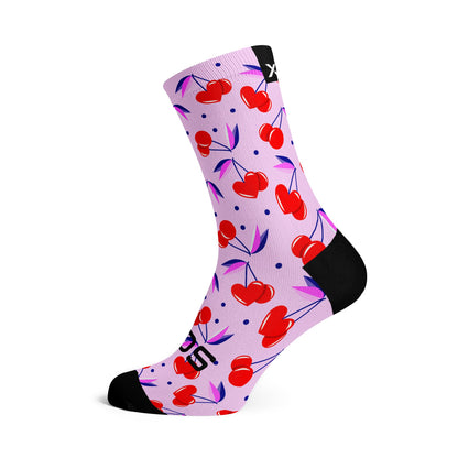 Cherry Pink Crew Socks