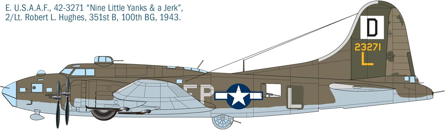 Italeri 1487 B-17F Flying Fortress 1:72 Scale Plastic Model Kit/Model Assembly
