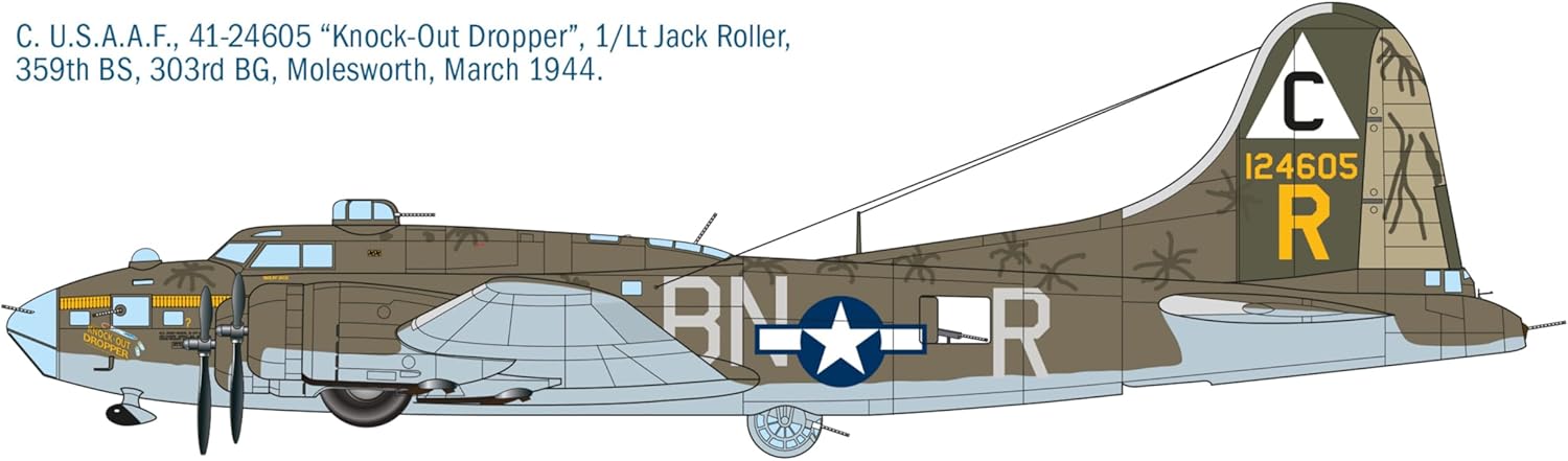 Italeri 1487 B-17F Flying Fortress 1:72 Scale Plastic Model Kit/Model Assembly