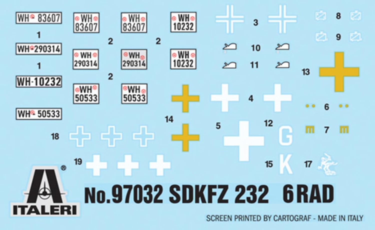 Italeri 97032 Sd.Kfz. 232.6 Rad, scale 1:72, Plastic Model Kit/Model Plastic to be assembled
