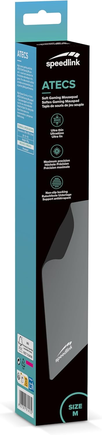 Speedlink - Atecs Soft Gaming Mousepad - Size M - Grey