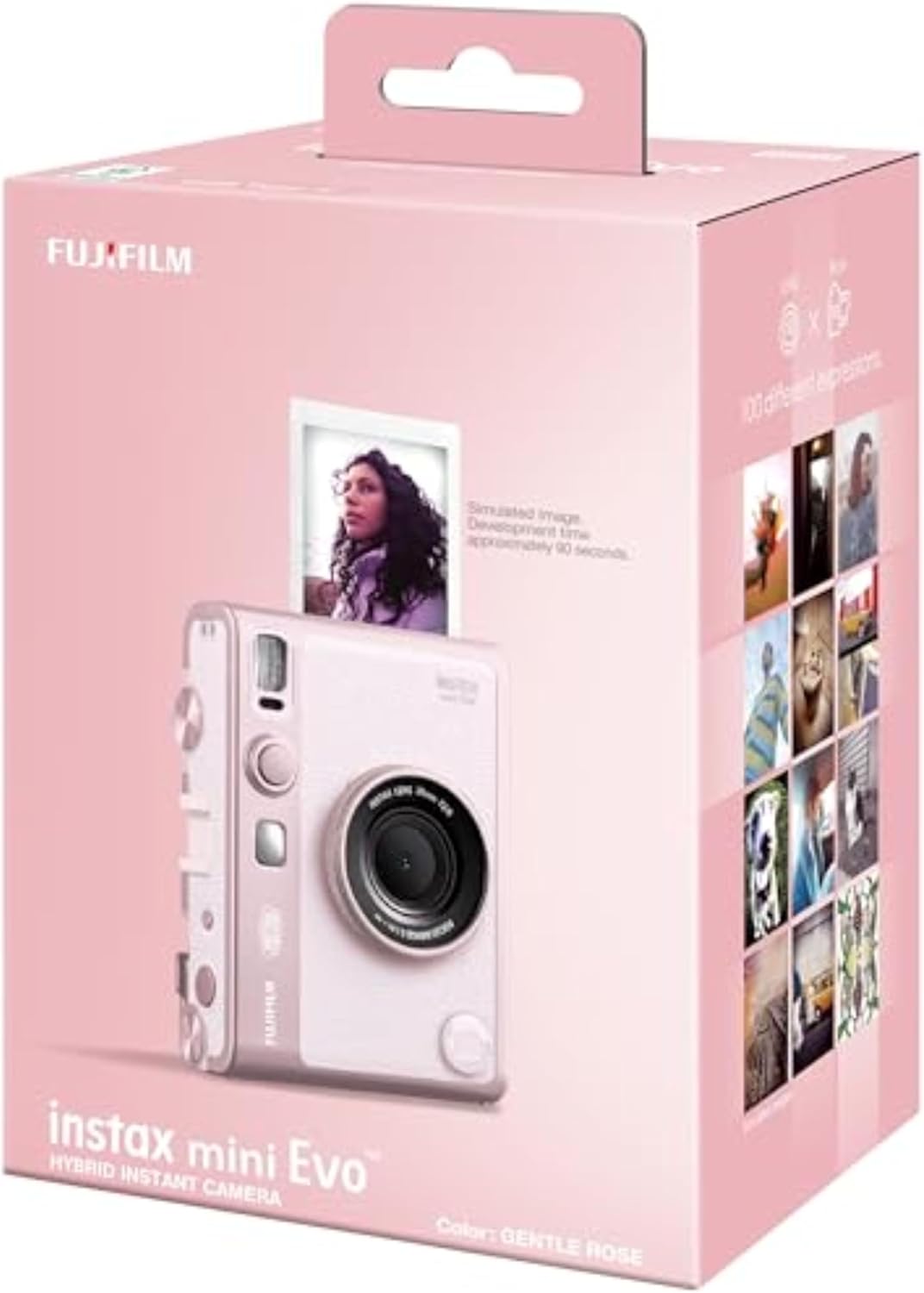 instax mini EVO 2-in-1 Hybrid Digital camera and photo printer, 2.7 inch rear LCD screen, with 10 lens and 10 film effects, uses instax mini film sold separately, Gentle Rose colour