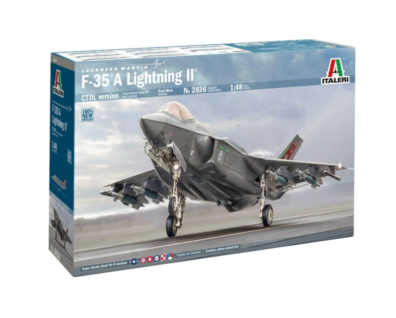 Italeri 2836 1:48 F-35A Lightning II (Beast Mode) - Modellbau, Bausatz, Standmodellbau, Basteln, Hobby, Kleben, Plastikbausatz, detailgetreu