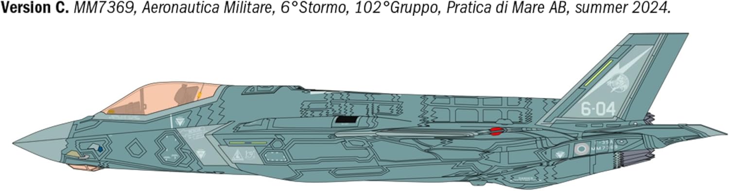 Italeri 2836 1:48 F-35A Lightning II (Beast Mode) - Modellbau, Bausatz, Standmodellbau, Basteln, Hobby, Kleben, Plastikbausatz, detailgetreu