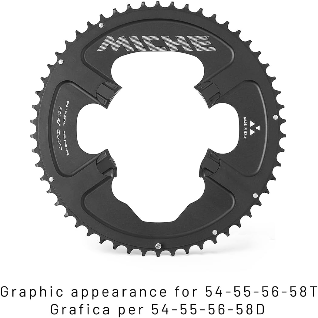 MICHE UTG R81 12 Speed Chainring, Outer Chrainring Including Chainring Outer Nuts, Black, 54t