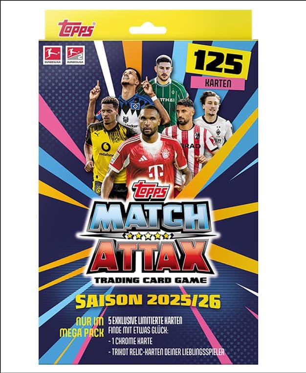 Match Attax Bundesliga 2025/2026 Mega Pack 125 Cards of 5 Limited Cards
