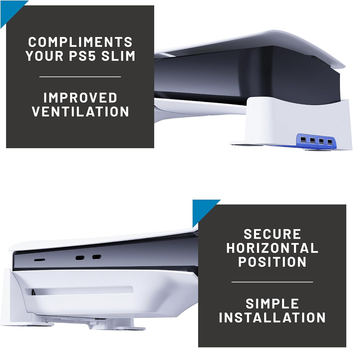 STEALTH PS5 Slim Horizontal Stand - Compatible with both Disc and Digital versions of the PS5 Slim Console