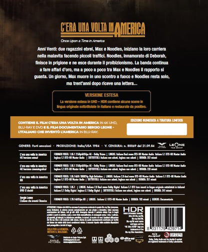 C'Era Una Volta In America - 4Kult (2 4K + 1 Bd 1Bd )