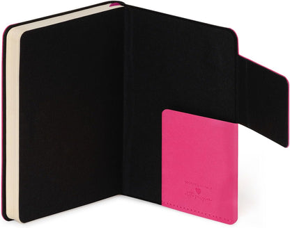 Legami - My Notebook, 6 mm ruled notebook, Raspberry, Small, FSC certified paper, 192 pages, soft cover, elastic closure, 9.5 x 13.5 cm