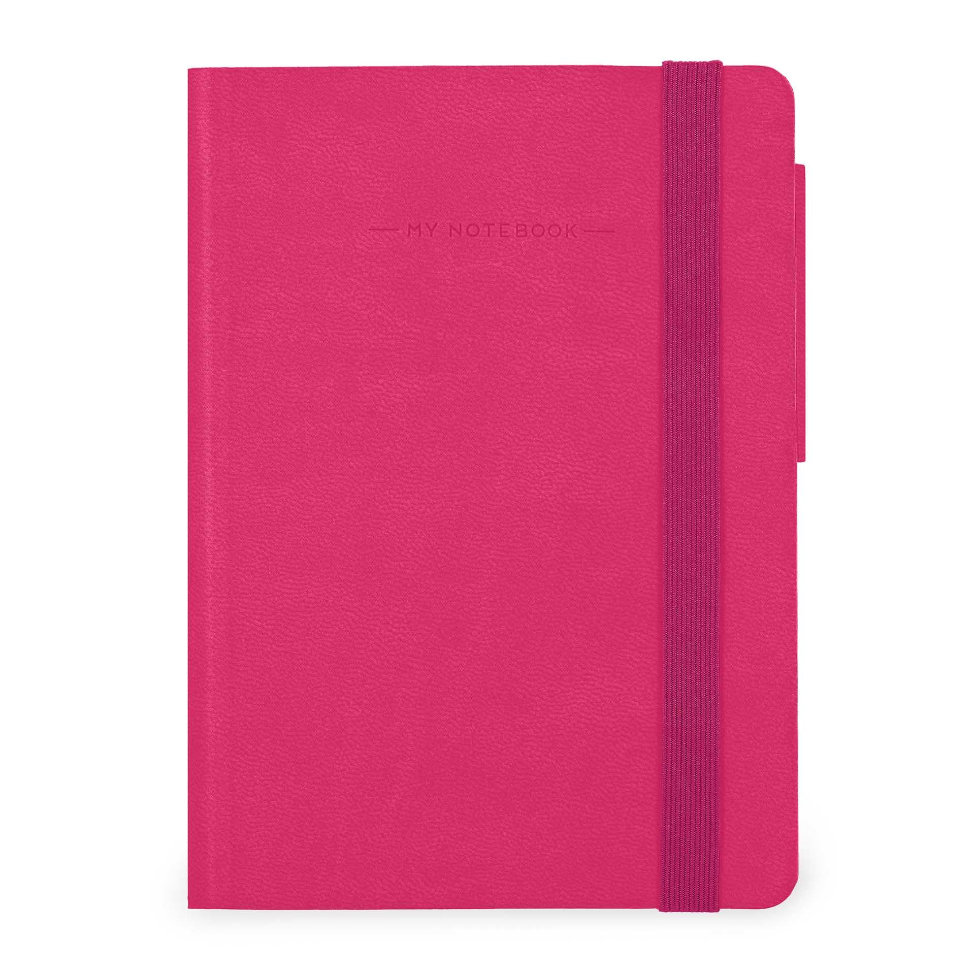 Legami - My Notebook, 6 mm ruled notebook, Raspberry, Small, FSC certified paper, 192 pages, soft cover, elastic closure, 9.5 x 13.5 cm