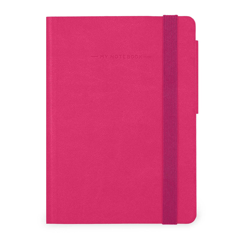 Legami - My Notebook, 6 mm ruled notebook, Raspberry, Small, FSC certified paper, 192 pages, soft cover, elastic closure, 9.5 x 13.5 cm