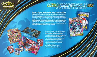 Pokémon TCG: Mega Charizard X ex Ultra-Premium Collection (2 Foil Promo Cards, 18 Boosters & Premium Accessories