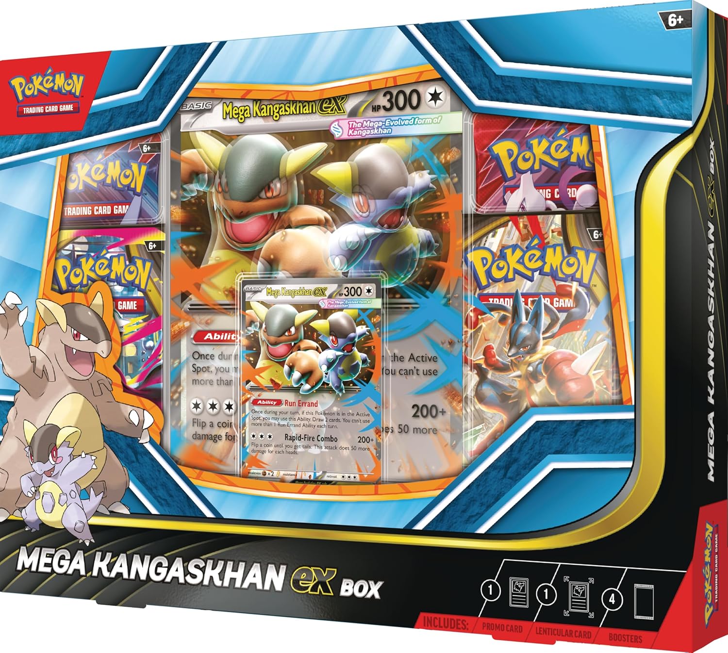 Pokémon TCG: Mega Kangaskhan ex Box (1 Foil Promo Card, 1 Oversize Lenticular Promo Card & 4 Booster Packs