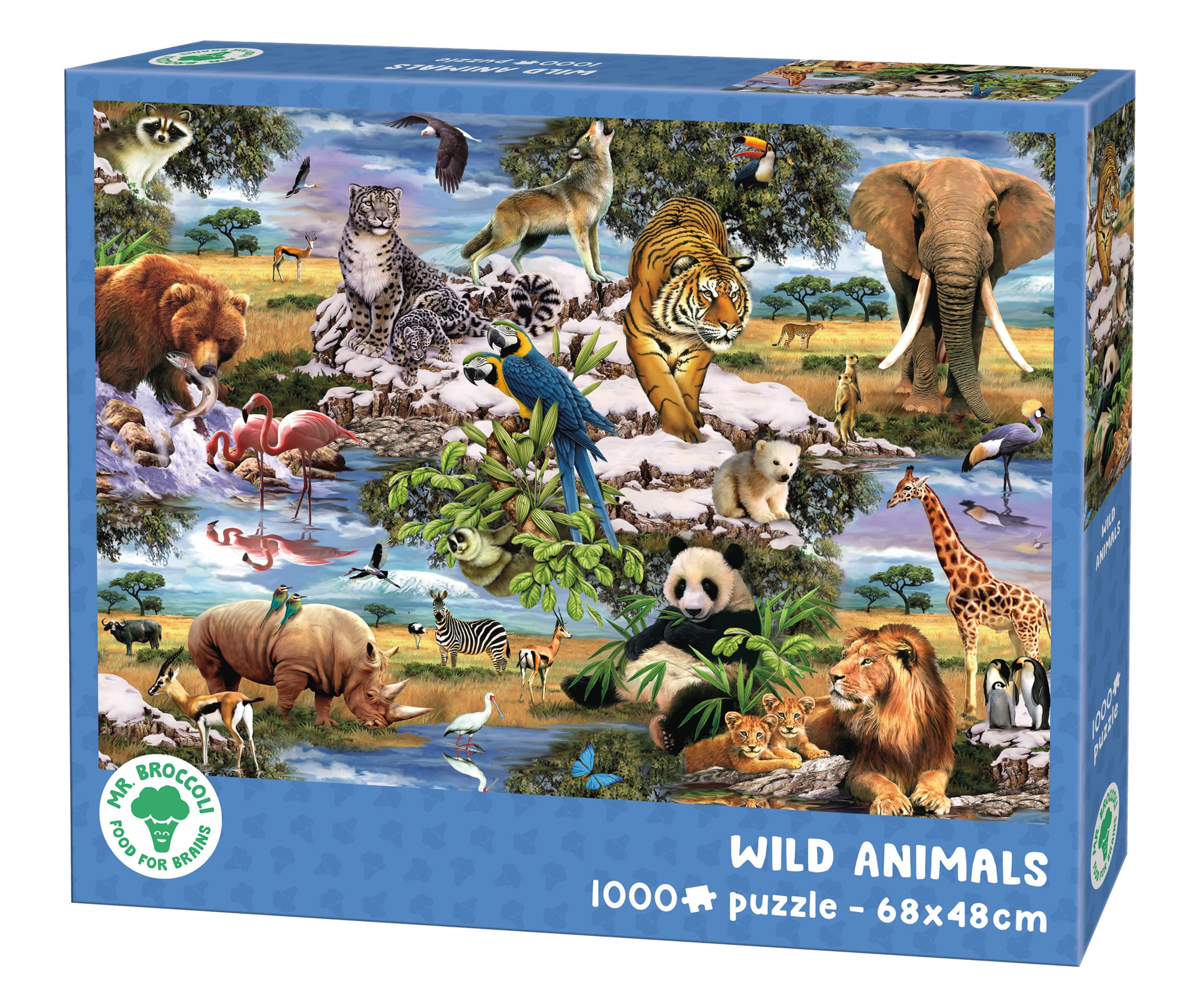 Mr. Broccoli 1000 Piece Puzzle, Wild Anitmals, 68 x 48 cm, Jungle and Safari Scene For Ages 12+ to Adult