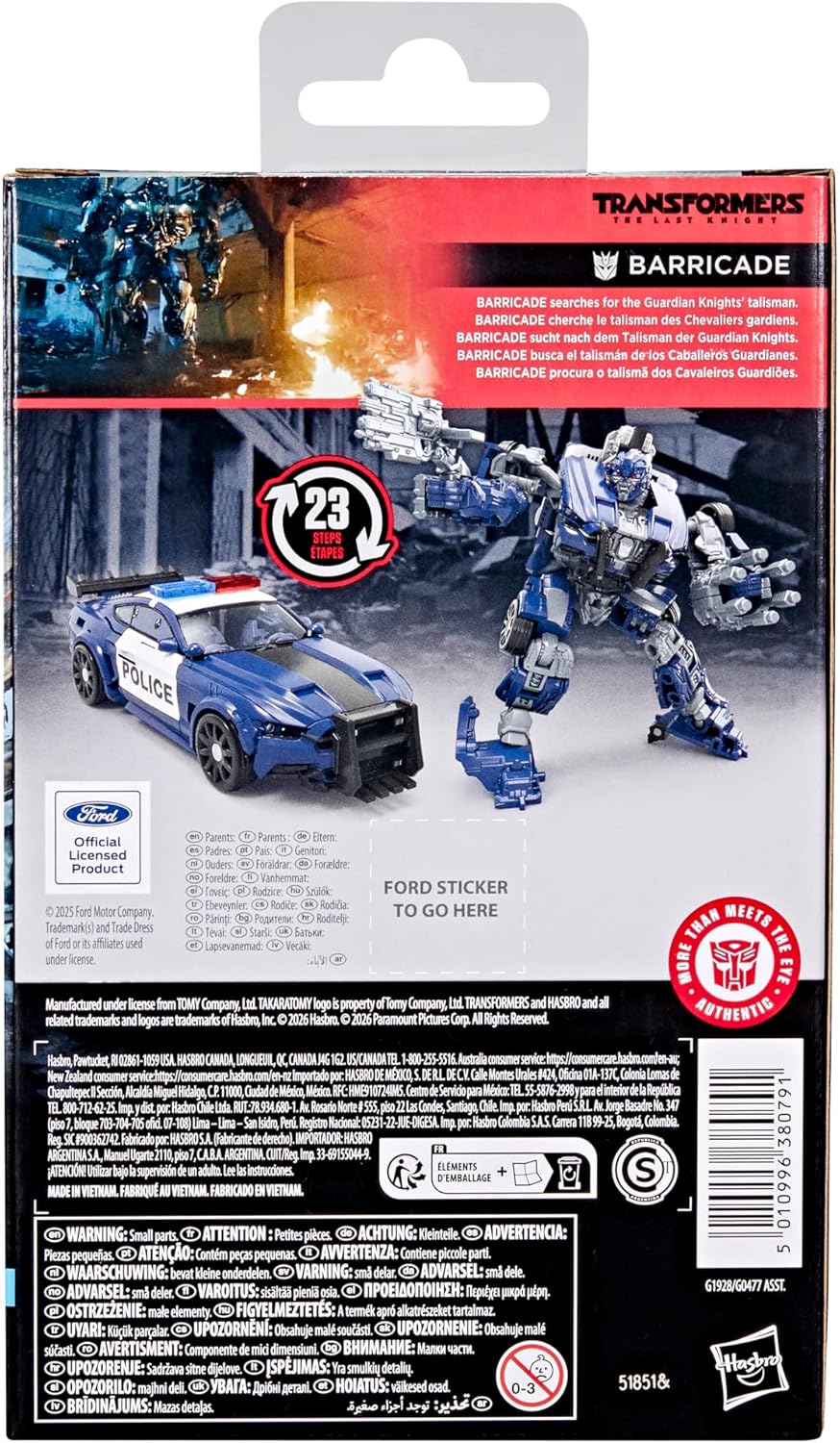 Transformers Studio Series The Last Knight Deluxe Class Barricade Action Figure